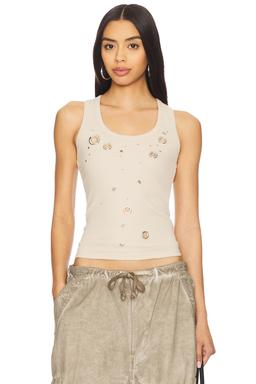 Eyelet Studded Tank Top