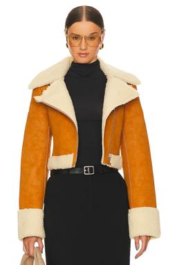 x Bridget Taryn Fitted Faux Shearling Jacket