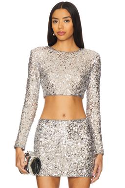 Crystal Sequin Cropped Top