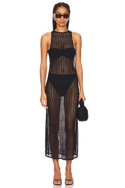 Ryclen Open Knit Midi Dress