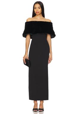 Cupid Dress With Faux Fur Shawl