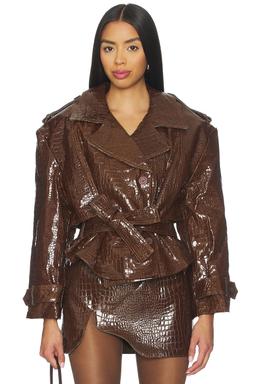 Brooklyn Trench Leather Coat