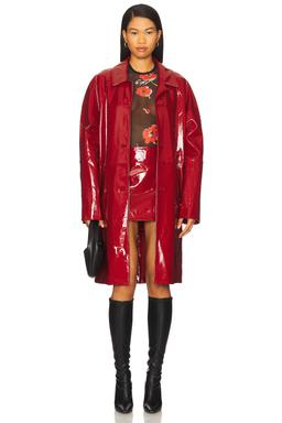 Leather Long Overcoat