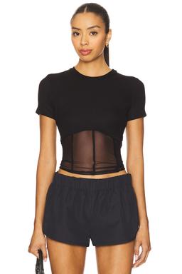 Ember Rib Mesh Corset Tee