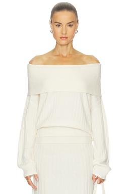 Premium Cashmino Ribbed Draped Top
