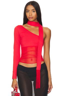 Asymmetric Neck Tie Top