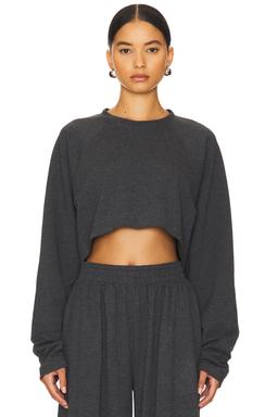 Oversized Raglan Sleeve Cropped Top