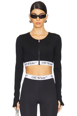 Logoband Zipped Crop Top