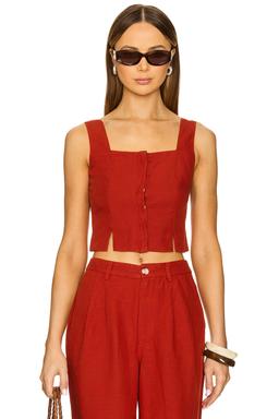 Air Linen Square Neck Top