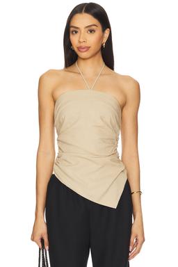Air Linen Asymmetrical Halter Top