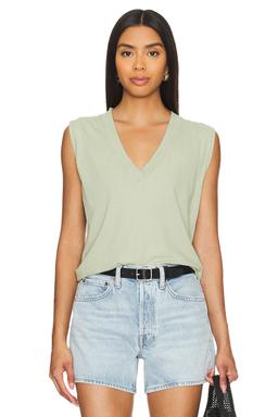 Sleeveless V Neck Tee