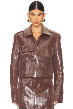 Sequin Cropped Suit Jacket