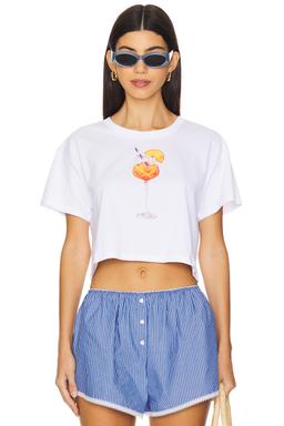 Aperol Spritz Watercolor Crop Top