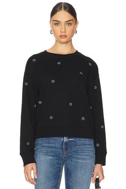 Ramona Sweatshirt in Black Silver Star Embroidery