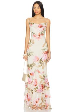 Cowl High Low Maxi Dress