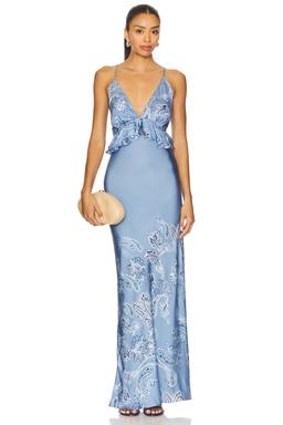 Cross Back Peplum Maxi Dress