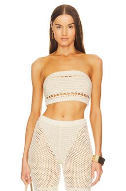 Luiz Strapless Top in Ivory And Gold