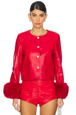 Dawson Leather Jacket With Fur Trim