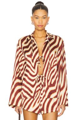 Montie Tie Front Sleeved Shirt