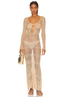 x REVOLVE Long Sleeve Crochet Maxi Dress