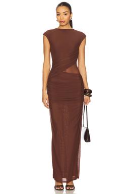 x REVOLVE Lorelai Maxi Dress in Chocolate