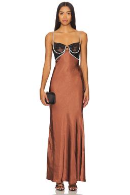 Satin Diamante Maxi Dress