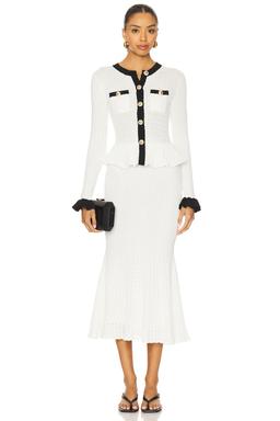 Knit Contrast Midi Dress