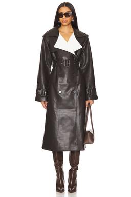 Estelle Vegan Leather Trench Coat
