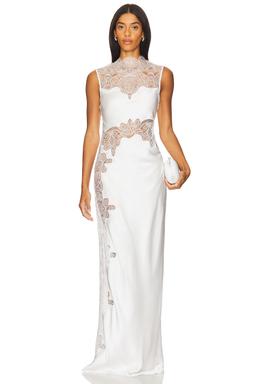 Stratus Lace High Neck Maxi Dress