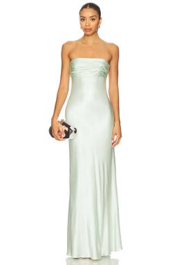 La Lune Strapless Ruched Bodice Maxi Dress