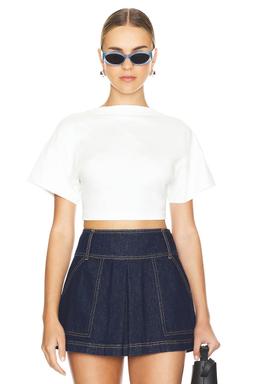 Alda Open Back Drawstring Crop T Shirt