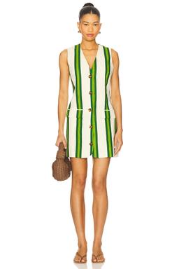 Carob Printed Linen Mini Dress
