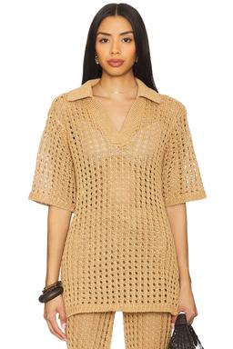 Brisas Crochet Polo Top