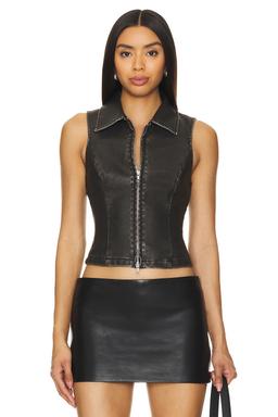 Rachel Faux Leather Vest