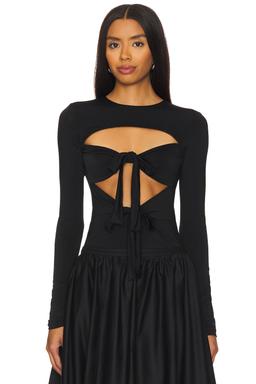 Lenna Tie Front Long Sleeved Jersey Top