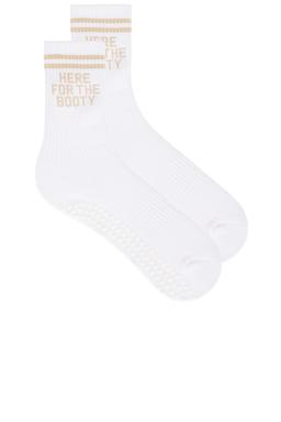 Here For The Booty Grip Socks