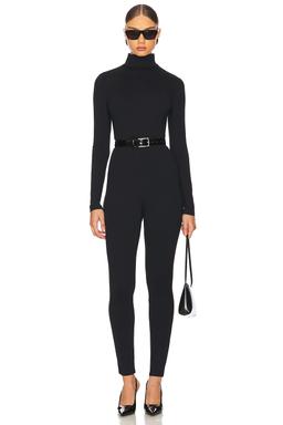 Mock Neck Long Sleeve Jumpsuit