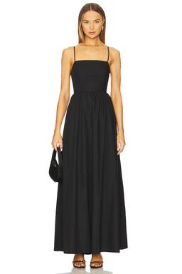 Poplin Lace Up String Maxi Dress