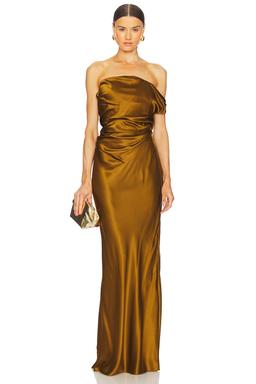 Strapless Gown With Arm Drape