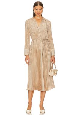 Pintuck Pleated Shirt Dress