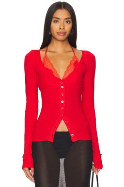 Ribbed Jersey Cardigan With Bra Top