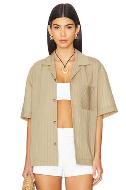 Vertical Stripe Short Sleeve Shirt