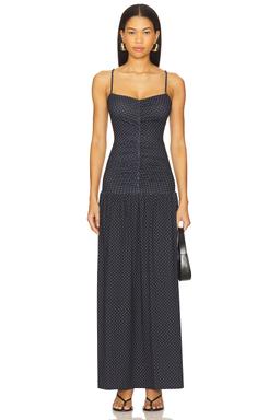 Ruched Front Scoop Maxi Dress