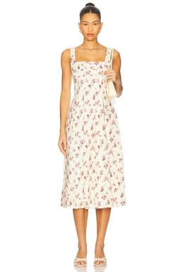 x REVOLVE Corset Pleated Midi Dress