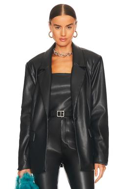 Faux Leather Blazer