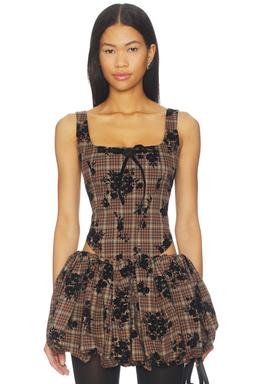 Classy Check Corset Top