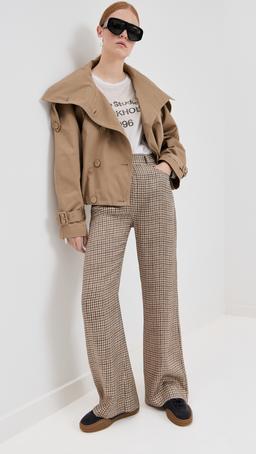 Check Fluid Twill Trousers