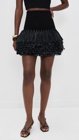 Agave Knit Raffia Mini Skirt