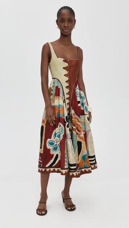 Michelle Square Neck Midi Dress