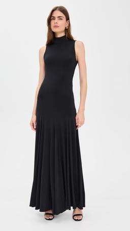 Augusta Open Back Sleeveless Turtleneck Maxi Dress